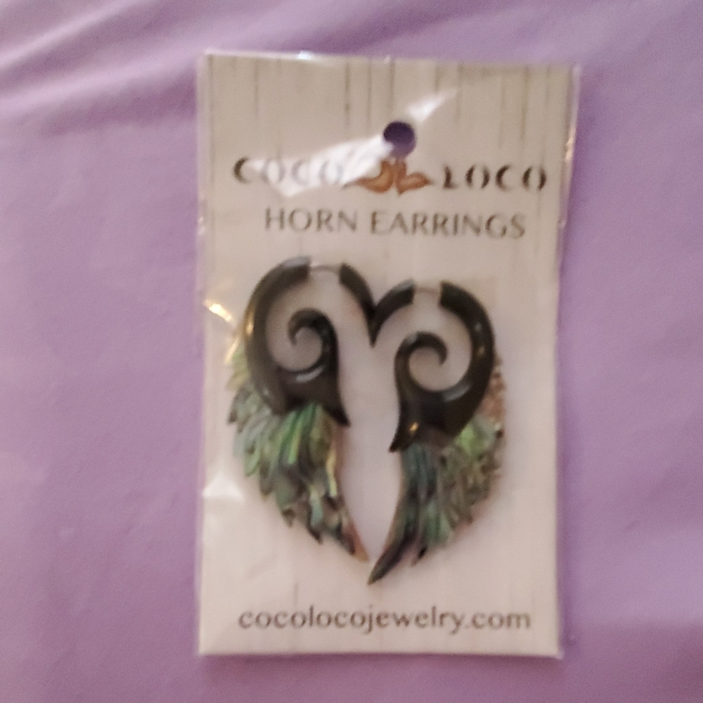 NWT Coco Loco water buffalo earrings